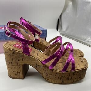 Pop Womens Admission Heeled Sandals Pink Fuschia Size 9.5M